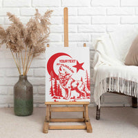 Custom Turkey Football Canvas Wall Art Turkyie Wolf With Crescent-Stars