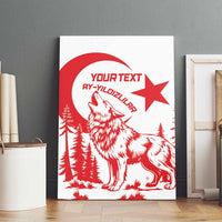 Custom Turkey Football Canvas Wall Art Turkyie Wolf With Crescent-Stars