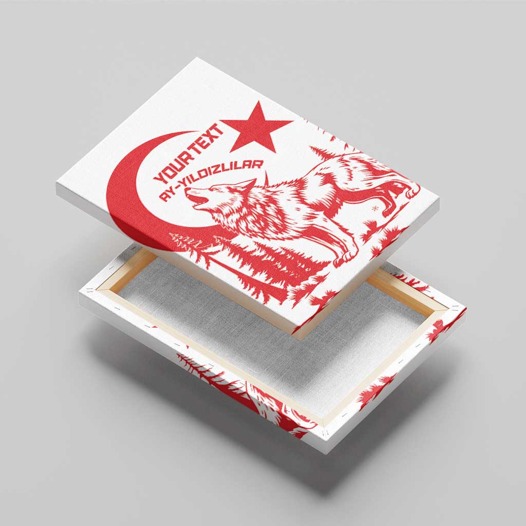 Custom Turkey Football Canvas Wall Art Turkyie Wolf With Crescent-Stars