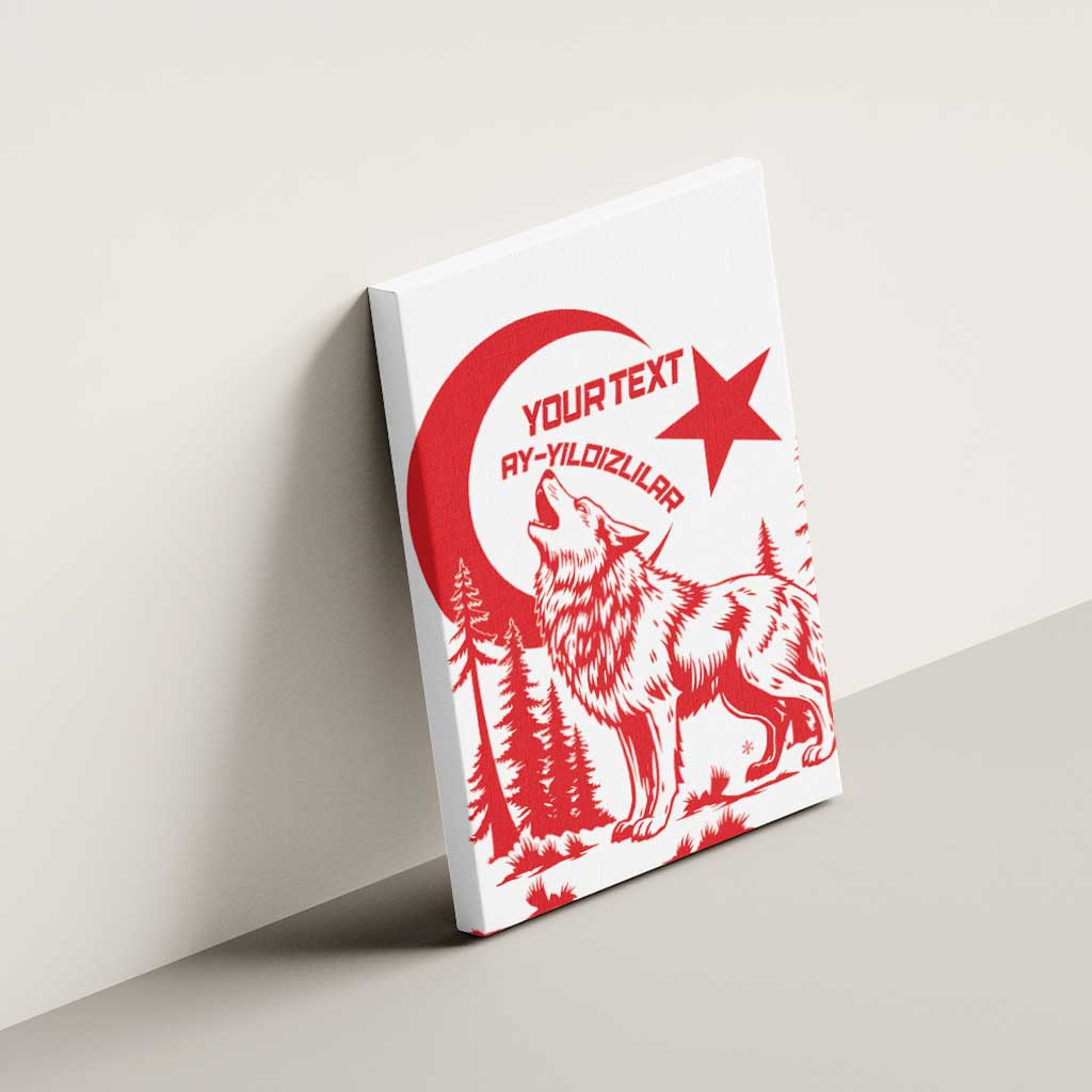Custom Turkey Football Canvas Wall Art Turkyie Wolf With Crescent-Stars