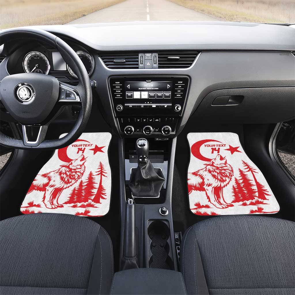 Custom Turkey Football Car Mats Turkyie Wolf With Crescent-Stars