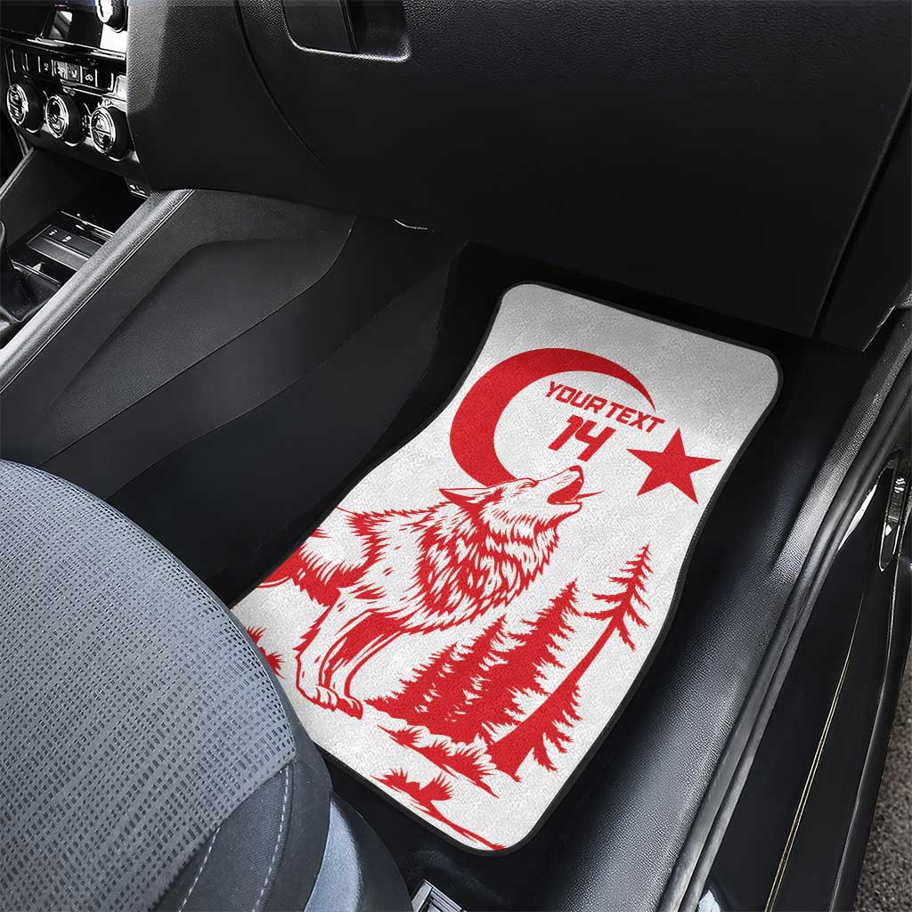 Custom Turkey Football Car Mats Turkyie Wolf With Crescent-Stars