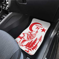 Custom Turkey Football Car Mats Turkyie Wolf With Crescent-Stars