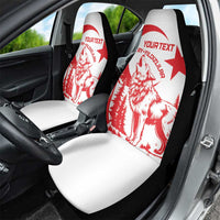 Custom Turkey Football Car Seat Cover Turkyie Wolf With Crescent-Stars