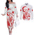 Custom Turkey Football Couples Matching Off The Shoulder Long Sleeve Dress and Long Sleeve Button Shirt Turkyie Wolf With Crescent-Stars