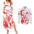 Custom Turkey Football Couples Matching Summer Maxi Dress and Long Sleeve Button Shirt Turkyie Wolf With Crescent-Stars