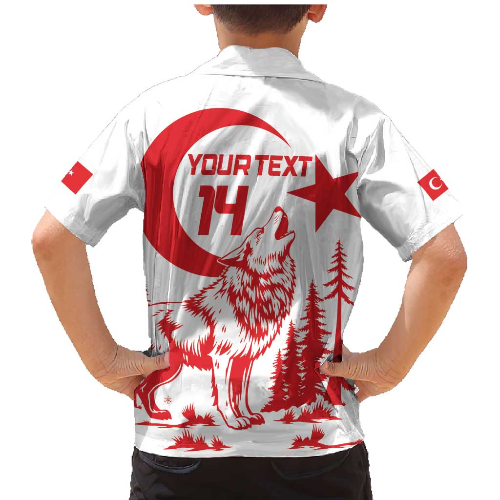 Custom Turkey Football Family Matching Mermaid Dress and Hawaiian Shirt Turkyie Wolf With Crescent-Stars