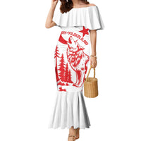 Custom Turkey Football Family Matching Mermaid Dress and Hawaiian Shirt Turkyie Wolf With Crescent-Stars