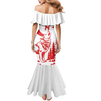 Custom Turkey Football Family Matching Mermaid Dress and Hawaiian Shirt Turkyie Wolf With Crescent-Stars