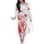 Custom Turkey Football Family Matching Off The Shoulder Long Sleeve Dress and Hawaiian Shirt Turkyie Wolf With Crescent-Stars