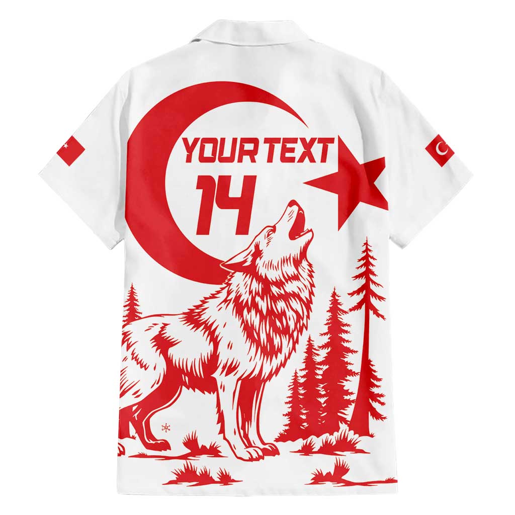 Custom Turkey Football Family Matching Short Sleeve Bodycon Dress and Hawaiian Shirt Turkyie Wolf With Crescent-Stars