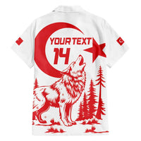 Custom Turkey Football Family Matching Short Sleeve Bodycon Dress and Hawaiian Shirt Turkyie Wolf With Crescent-Stars