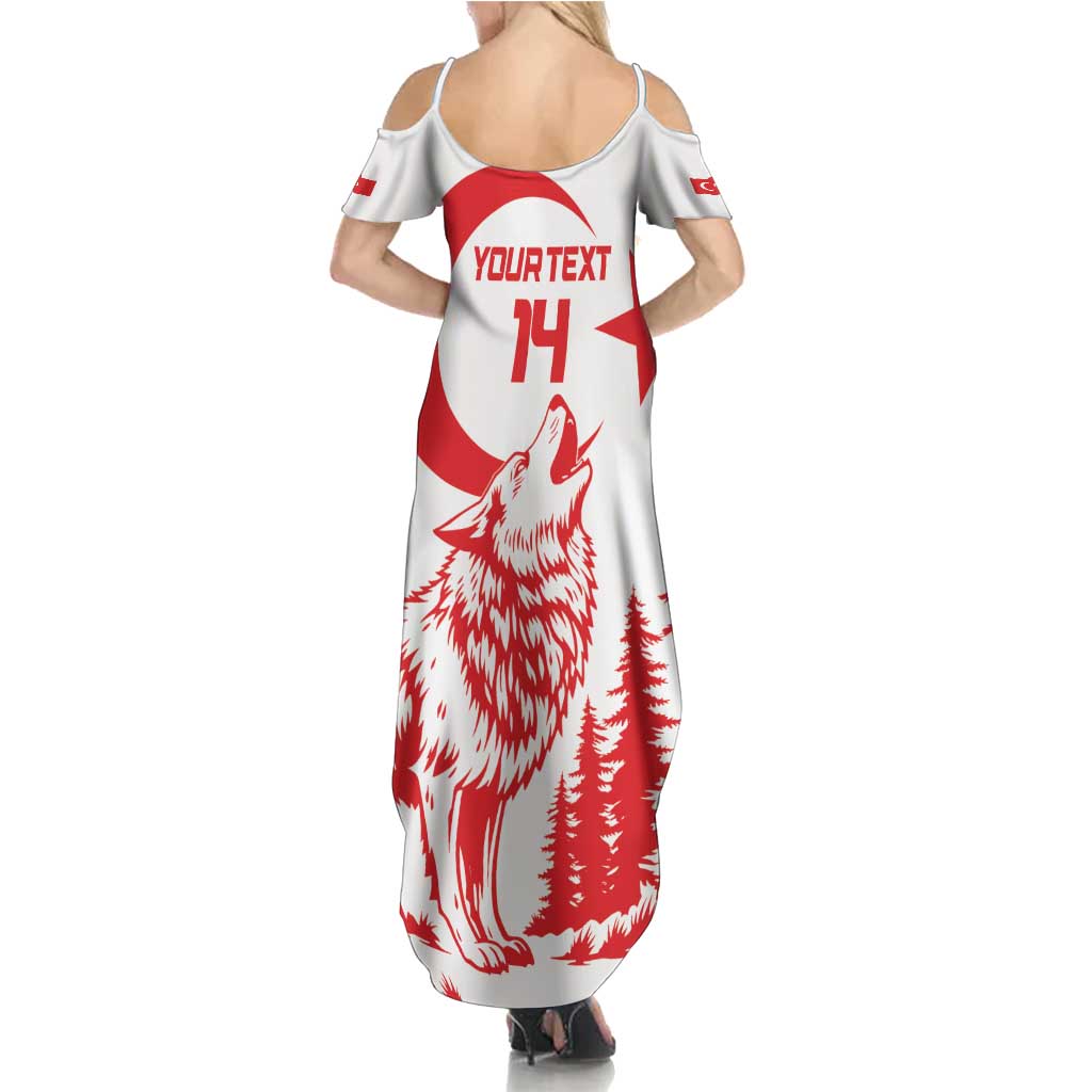 Custom Turkey Football Family Matching Summer Maxi Dress and Hawaiian Shirt Turkyie Wolf With Crescent-Stars