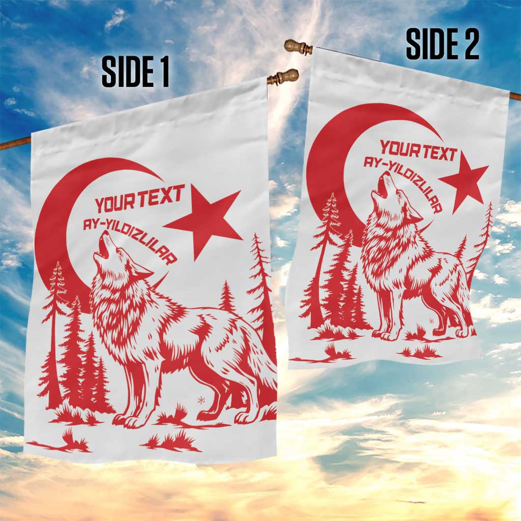 Custom Turkey Football Garden Flag Turkyie Wolf With Crescent-Stars