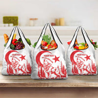 Custom Turkey Football Grocery Bag Turkyie Wolf With Crescent-Stars
