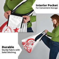 Custom Turkey Football Grocery Bag Turkyie Wolf With Crescent-Stars