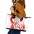 Custom Turkey Football Leather Tote Bag Turkyie Wolf With Crescent-Stars