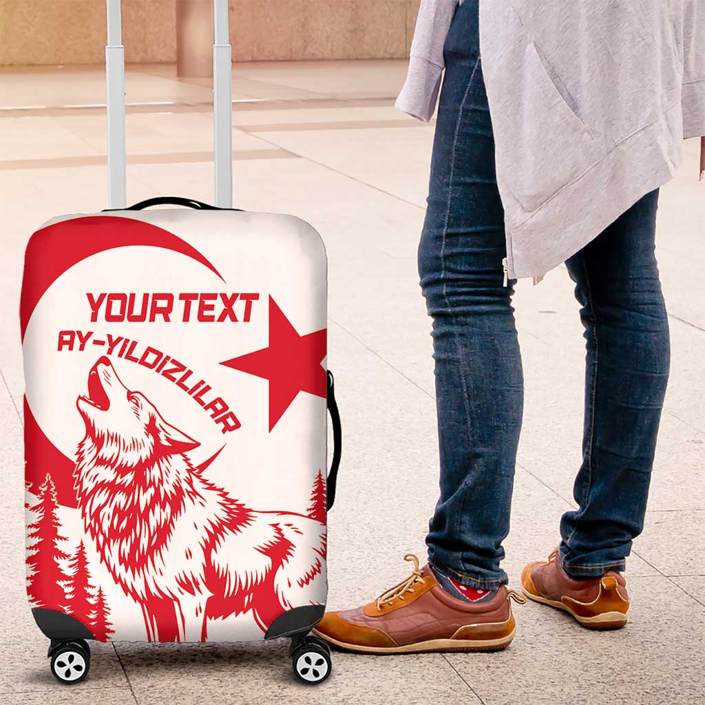 Custom Turkey Football Luggage Cover Turkyie Wolf With Crescent-Stars