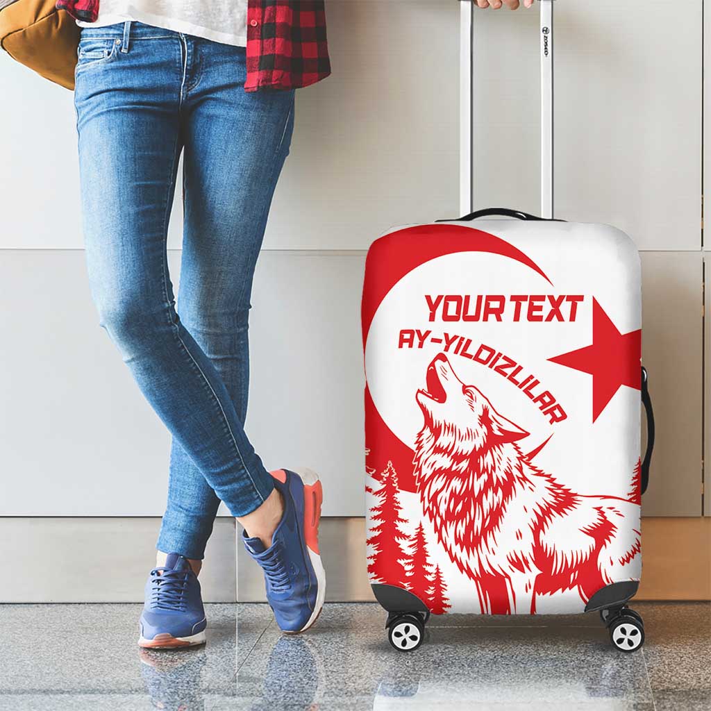 Custom Turkey Football Luggage Cover Turkyie Wolf With Crescent-Stars