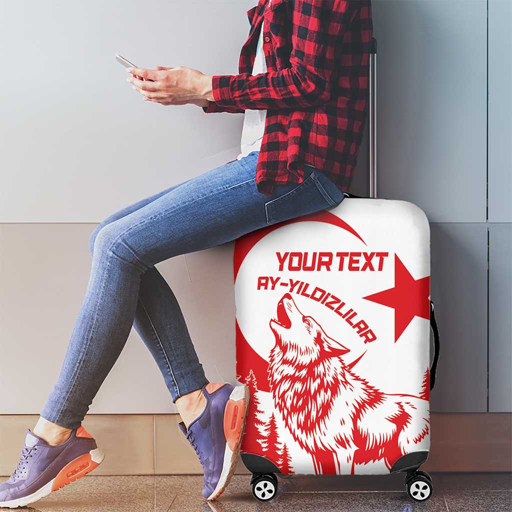 Custom Turkey Football Luggage Cover Turkyie Wolf With Crescent-Stars