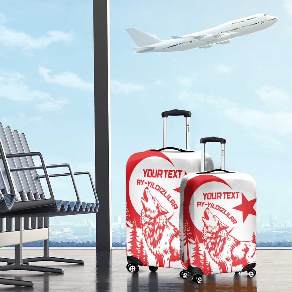 Custom Turkey Football Luggage Cover Turkyie Wolf With Crescent-Stars