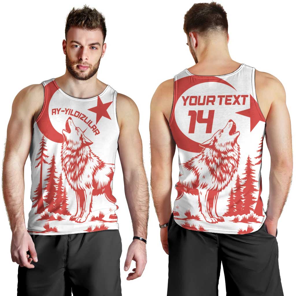 Custom Turkey Football Men Tank Top Turkyie Wolf With Crescent-Stars