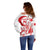 Custom Turkey Football Off Shoulder Sweater Turkyie Wolf With Crescent-Stars