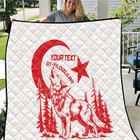 Custom Turkey Football Quilt Turkyie Wolf With Crescent-Stars