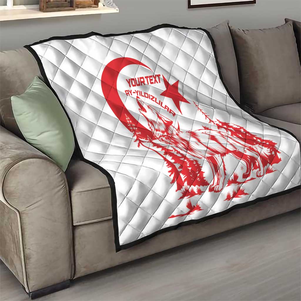 Custom Turkey Football Quilt Turkyie Wolf With Crescent-Stars