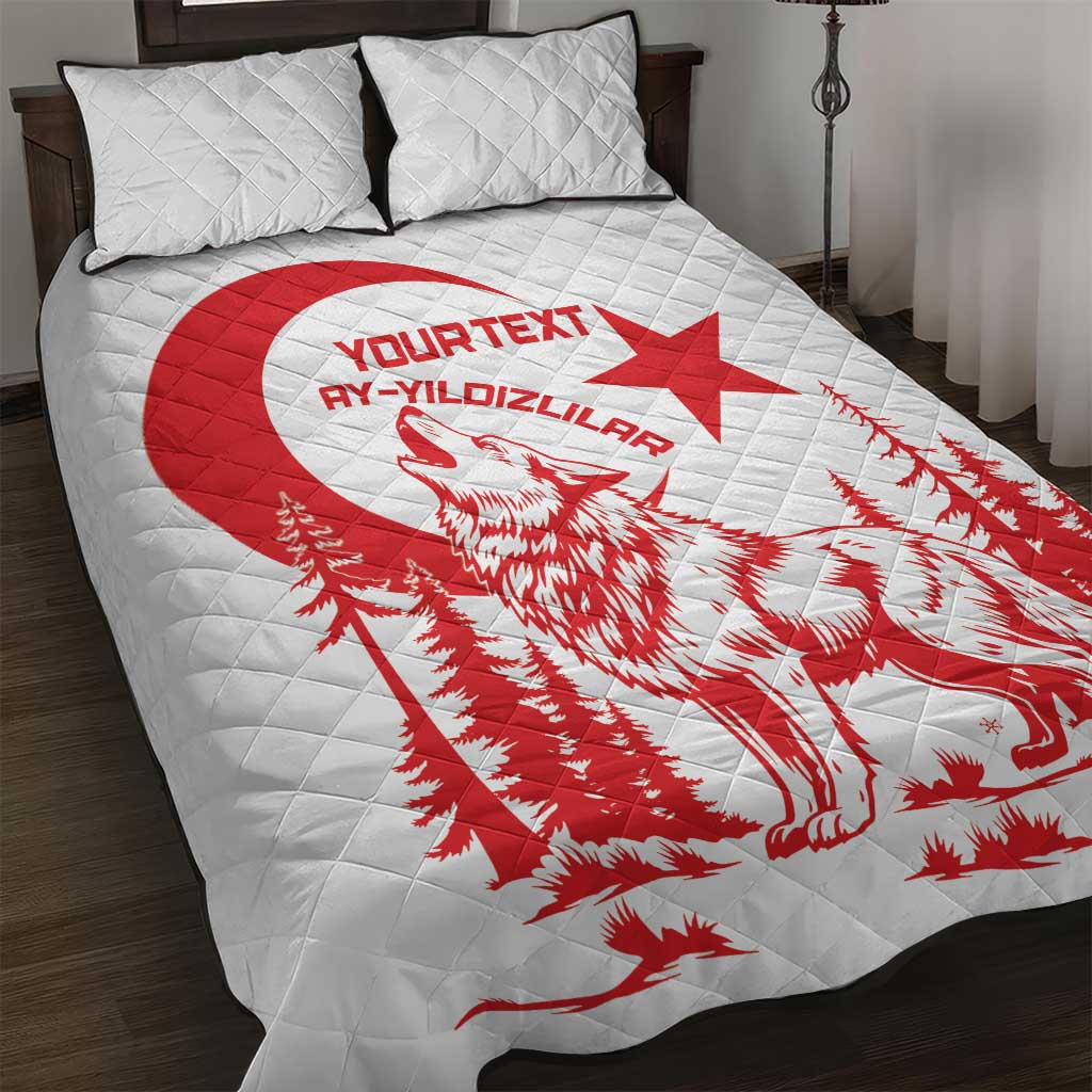 Custom Turkey Football Quilt Bed Set Turkyie Wolf With Crescent-Stars