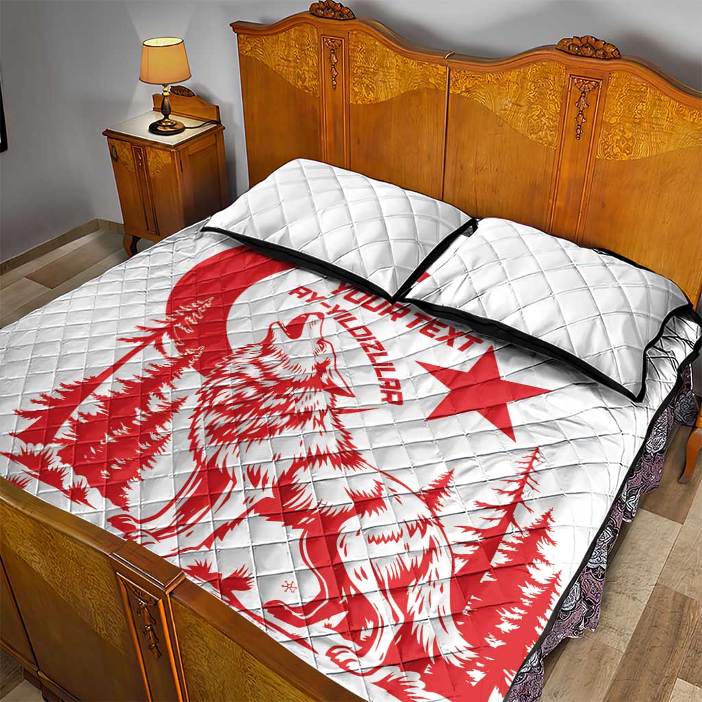 Custom Turkey Football Quilt Bed Set Turkyie Wolf With Crescent-Stars