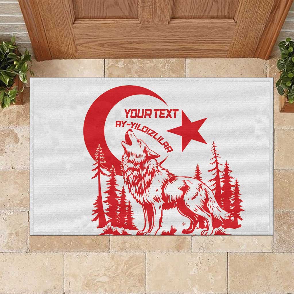 Custom Turkey Football Rubber Doormat Turkyie Wolf With Crescent-Stars