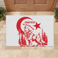 Custom Turkey Football Rubber Doormat Turkyie Wolf With Crescent-Stars
