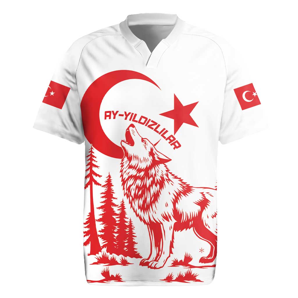 Custom Turkey Football Rugby Jersey Turkyie Wolf With Crescent-Stars