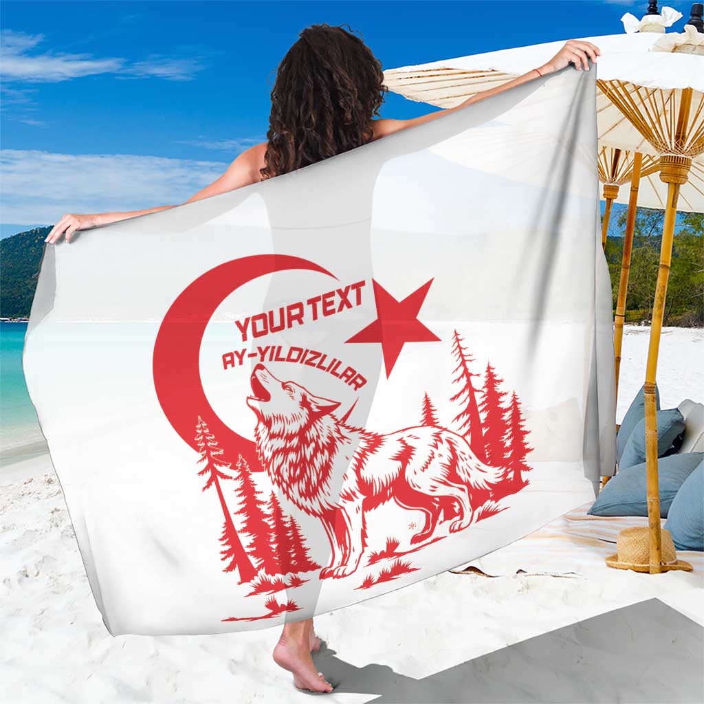 Custom Turkey Football Sarong Turkyie Wolf With Crescent-Stars