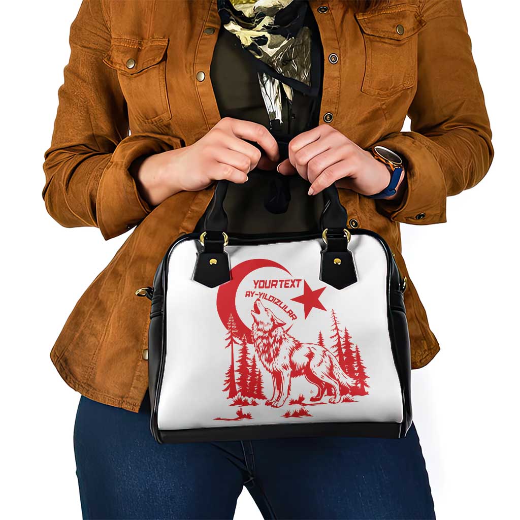Custom Turkey Football Shoulder Handbag Turkyie Wolf With Crescent-Stars