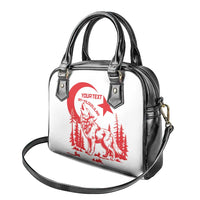 Custom Turkey Football Shoulder Handbag Turkyie Wolf With Crescent-Stars