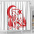 Custom Turkey Football Shower Curtain Turkyie Wolf With Crescent-Stars