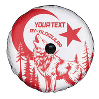 Custom Turkey Football Spare Tire Cover Turkyie Wolf With Crescent-Stars