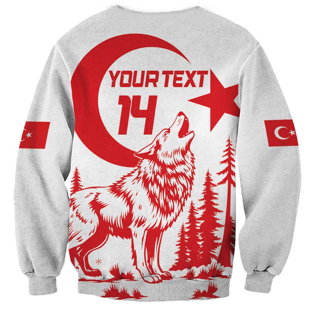 Custom Turkey Football Sweatshirt Turkyie Wolf With Crescent-Stars