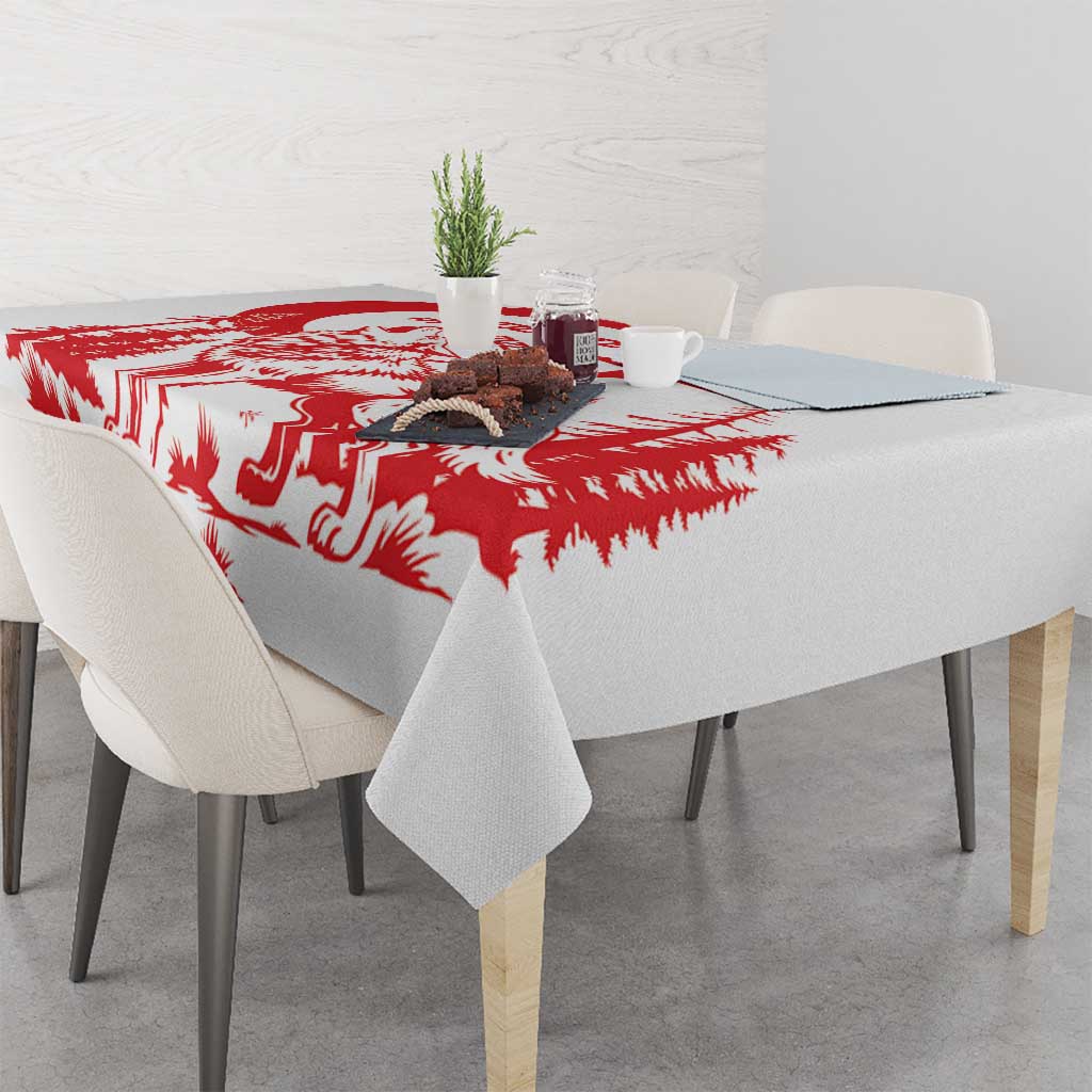 Custom Turkey Football Tablecloth Turkyie Wolf With Crescent-Stars