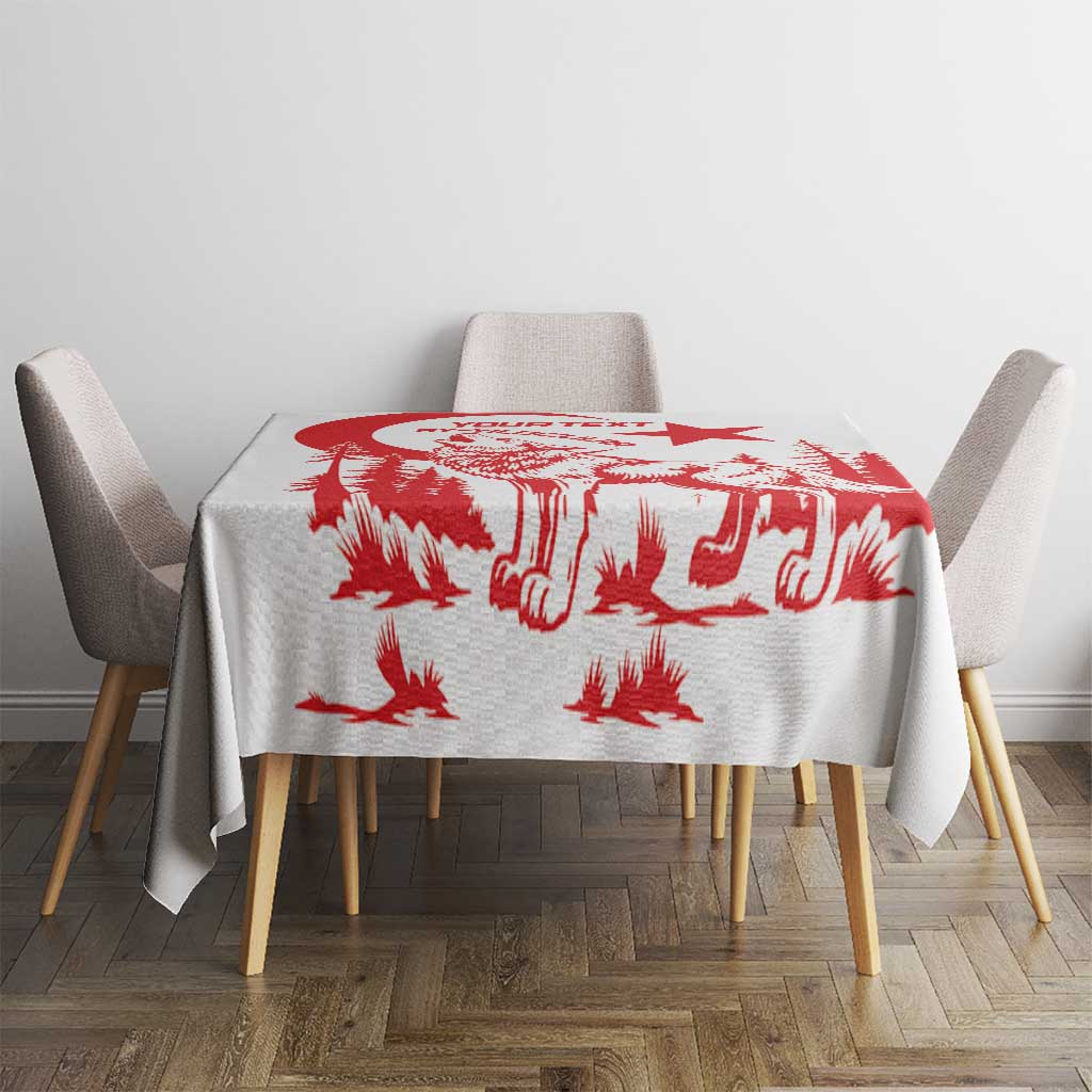 Custom Turkey Football Tablecloth Turkyie Wolf With Crescent-Stars