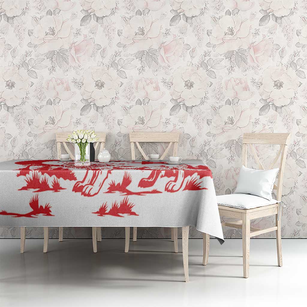 Custom Turkey Football Tablecloth Turkyie Wolf With Crescent-Stars