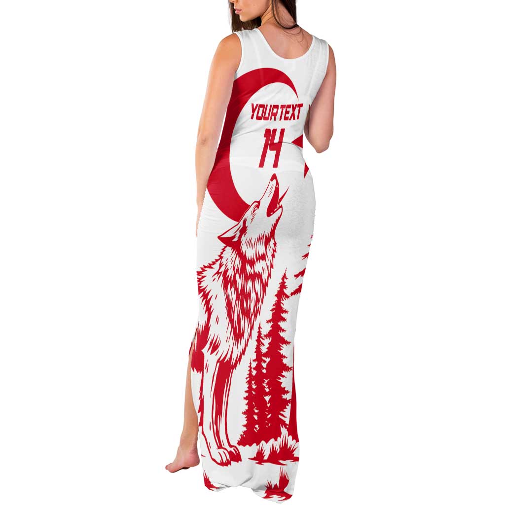 Custom Turkey Football Tank Maxi Dress Turkyie Wolf With Crescent-Stars