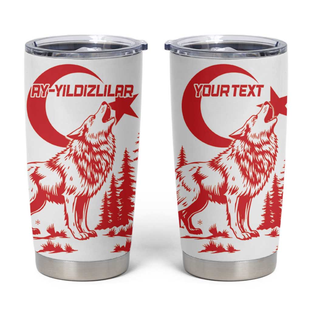 Custom Turkey Football Tumbler Cup Turkyie Wolf With Crescent-Stars