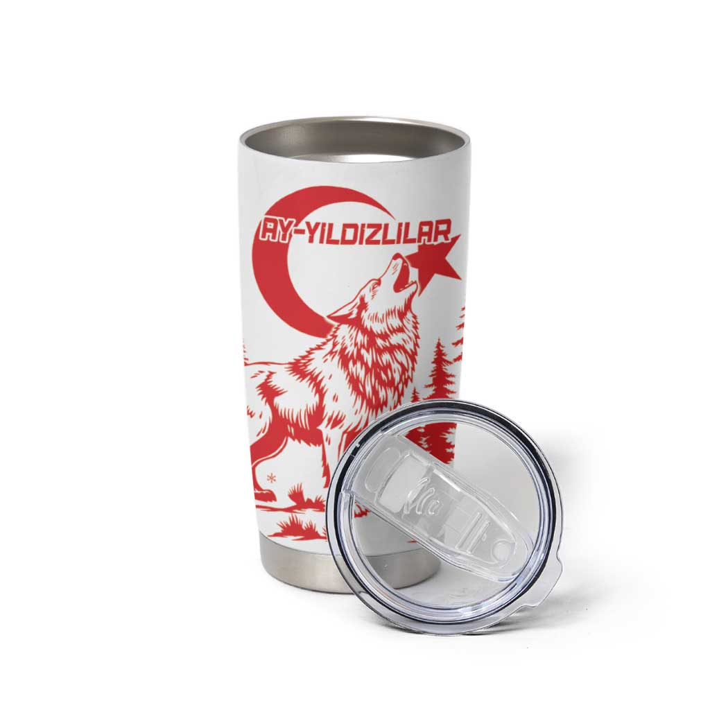 Custom Turkey Football Tumbler Cup Turkyie Wolf With Crescent-Stars