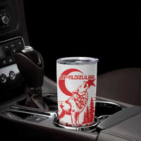 Custom Turkey Football Tumbler Cup Turkyie Wolf With Crescent-Stars