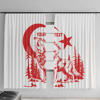 Custom Turkey Football Window Curtain Turkyie Wolf With Crescent-Stars