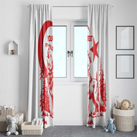 Custom Turkey Football Window Curtain Turkyie Wolf With Crescent-Stars