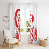 Custom Turkey Football Window Curtain Turkyie Wolf With Crescent-Stars